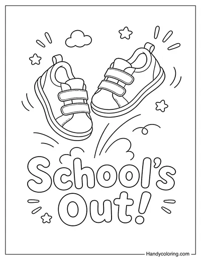 School Shoes Jumping with School's Out