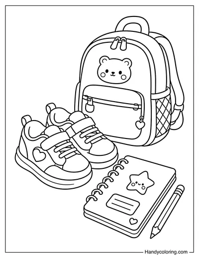 School Sneakers Beside Backpack