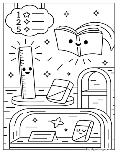 School Supplies Shop Coloring Page