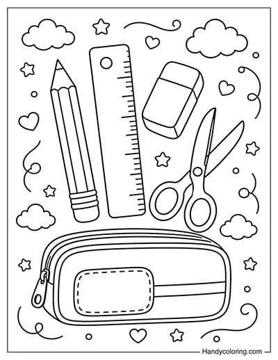 School Supplies with Cute Patterns