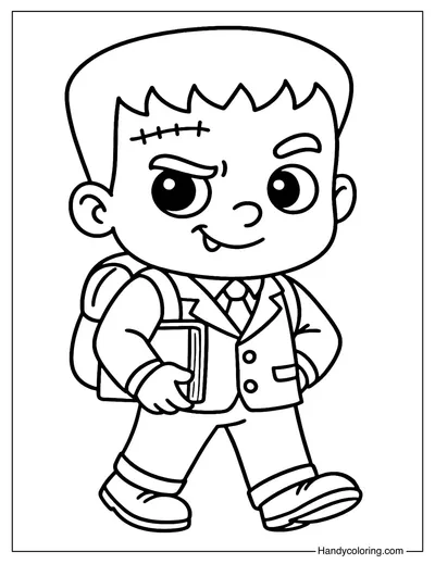 Schoolboy Frankenstein Coloring Page