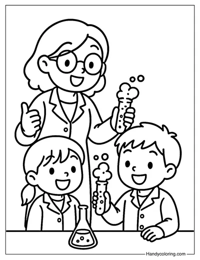 Science Experiment Coloring Page