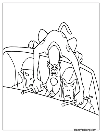 Scooby-Doo on Top of the Car Roof