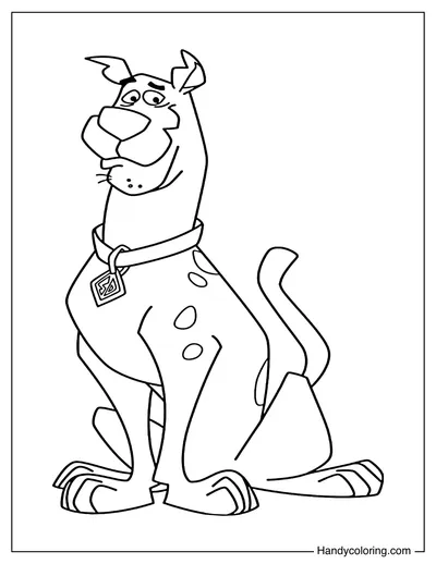 Scooby-Doo Sitting and Looking Curious