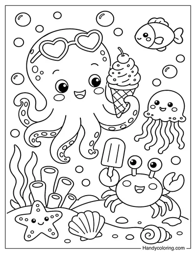 Sea Creatures Ice Cream Party