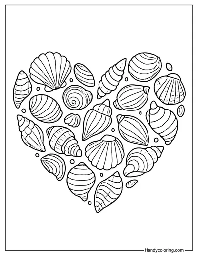 Seashell Collection Coloring Page