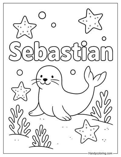 Sebastian Name Coloring Page