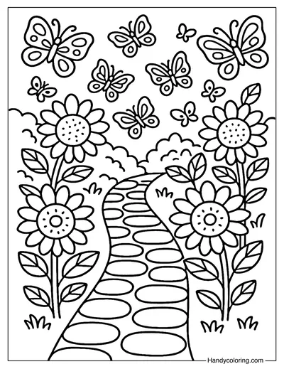Secret Butterfly Path Coloring Page