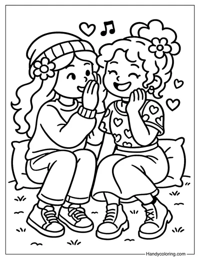 Secret Sharing Coloring Page
