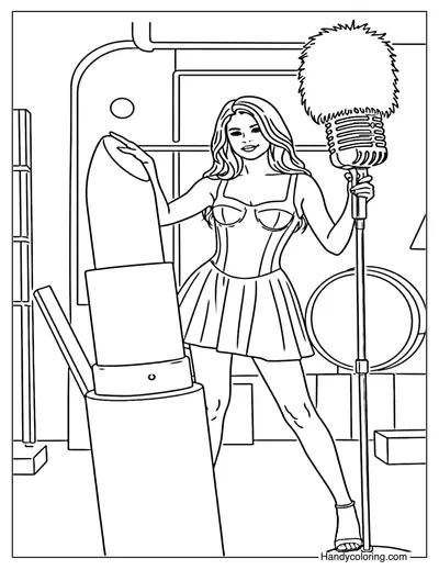 Selena Gomez in The Studio Coloring Page