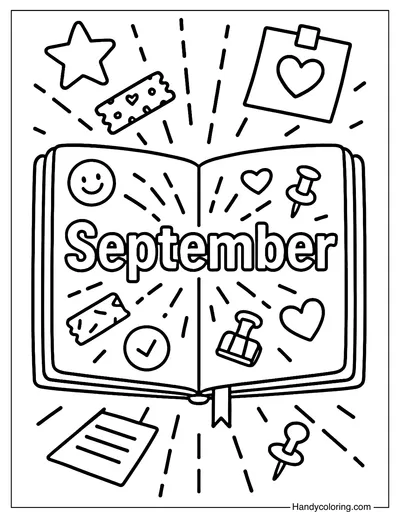 September Planner Coloring Page