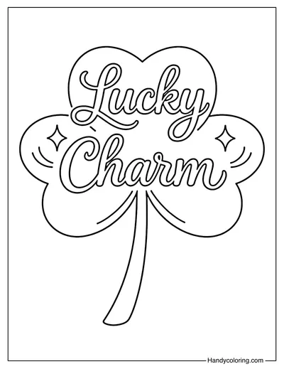 Shamrock Coloring Page Lucky Charm