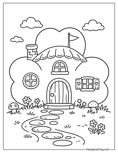 Shamrock House Coloring Page