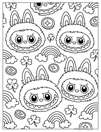 Shamrock Labubu Pattern Page