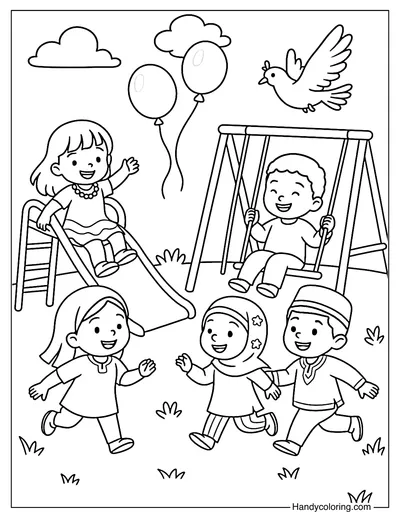 Shared Playground Coloring Page