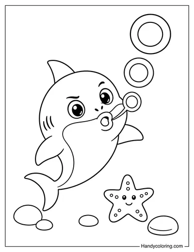 Shark Blowing Bubble Rings