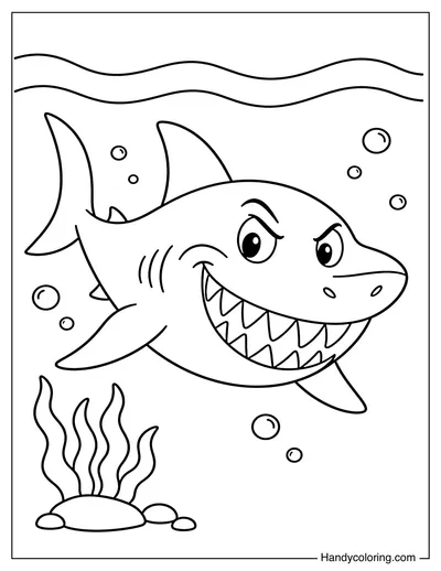 Shark Grinning with Big Teeth