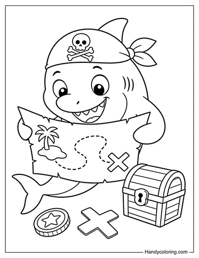 Shark Holding A Treasure Map