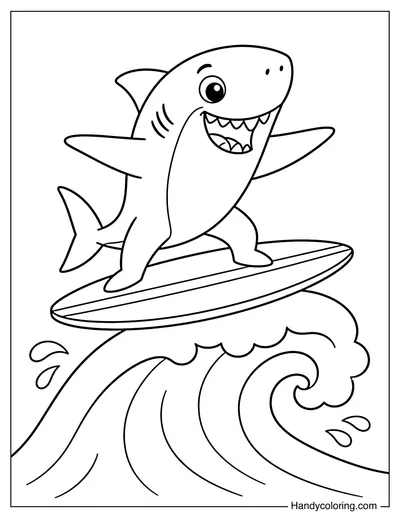 Shark Riding a Surfboard