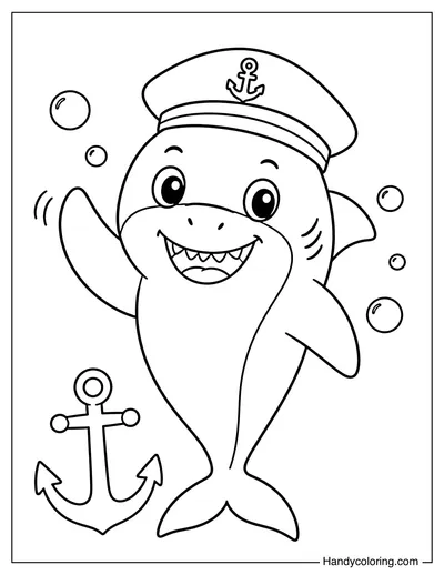Shark Wearing Sailor Hat
