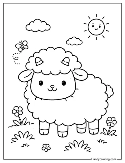 Sheep with Fluffy Wool