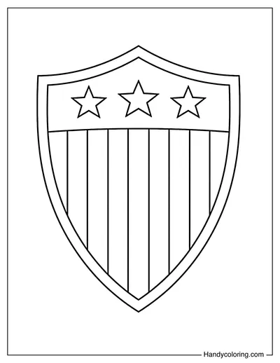 Shield with Star And Stripes Pattern