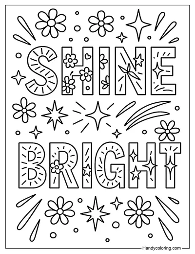 Shine Bright Lettering Page