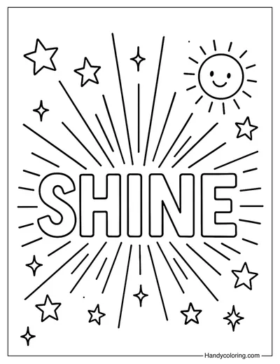 Shine Coloring Page Printable