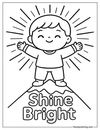 Shiny Mountain Summit Coloring Page