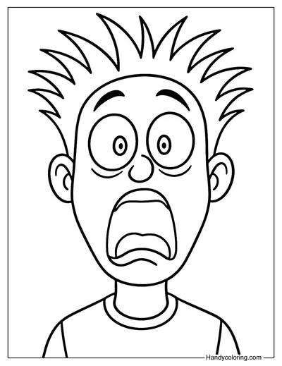 Shocked Face Coloring Page