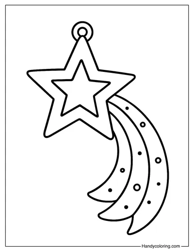 Shooting Star Ornament Coloring Page