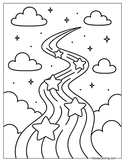 Shooting Star Path Coloring Page