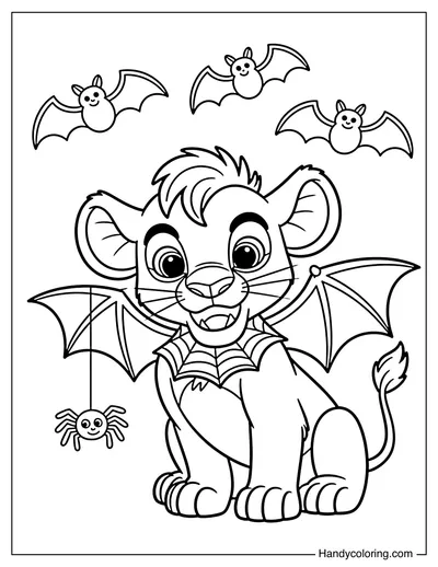 Simba with Halloween Bat Wings