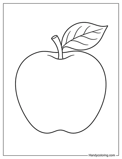 Simple Apple with Leaf