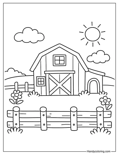 Simple Barn and Fence