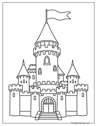 Simple Castle with Big Flag