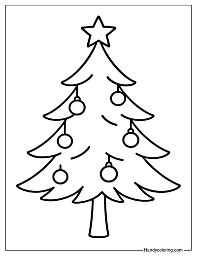 Simple Christmas Tree Coloring Page