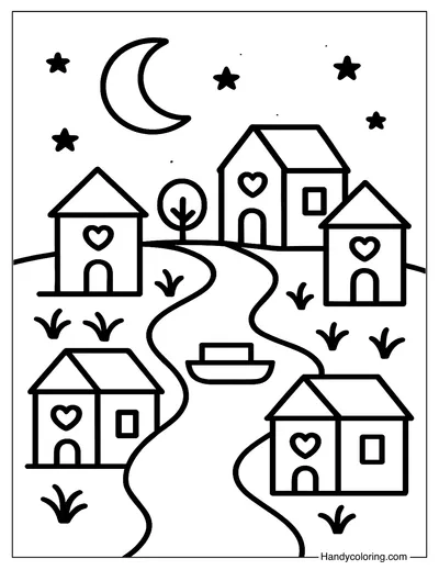 Simple City Coloring Page