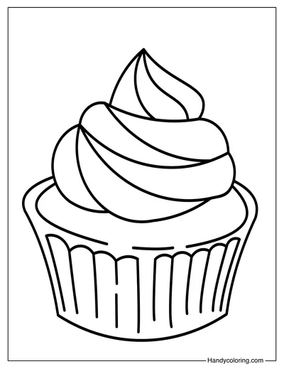 Simple Cupcake To Color