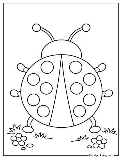 Simple Cute Ladybug Coloring Page