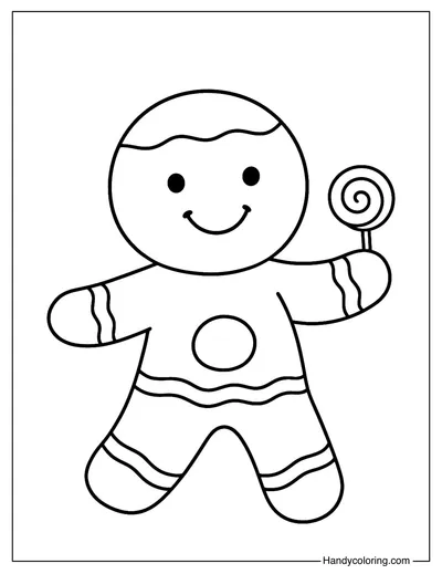 Simple Gingerbread Man Coloring Page