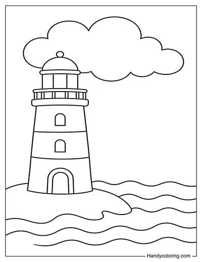 Simple Lighthouse by the Sea
