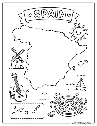 Simple Map of Spain