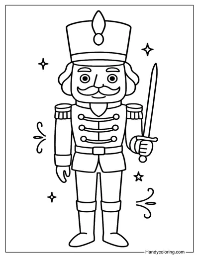 Simple Nutcracker Coloring Page