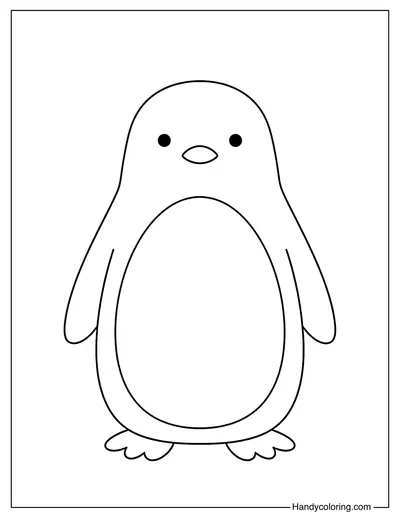 Simple Penguin Coloring Page