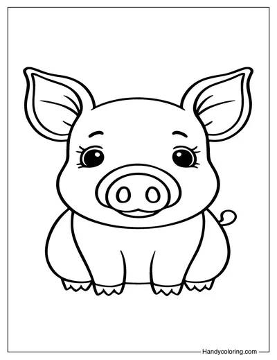Simple Pig Coloring Page