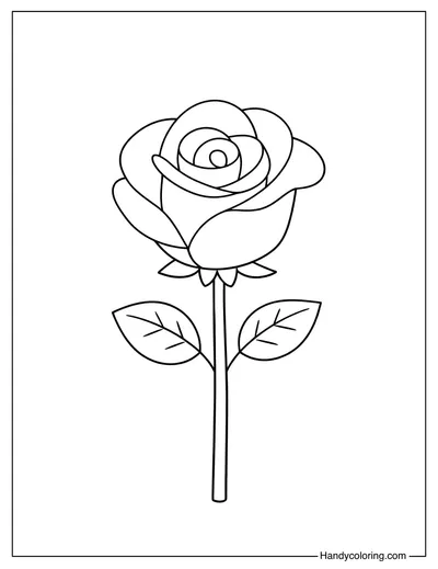 Simple Rose Coloring Page