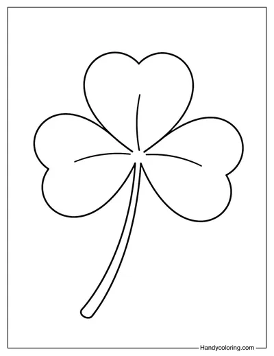 Simple Shamrock for Kids Coloring Page