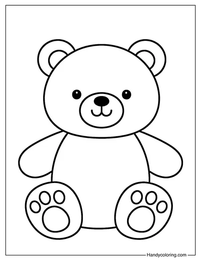 Simple Teddy Bear Coloring Page