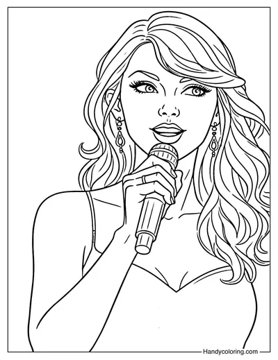Singer Taylor Swift Coloring Page